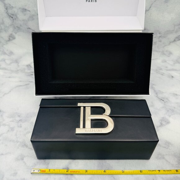 Balmain Sunglasses Case,White Box,Black Wide Hard Case,Soft Drawstring Bag,Card - Picture 5 of 10
